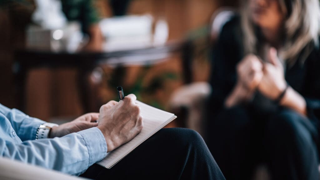 psychiatry psychiatrist with patient, talking, taking notes